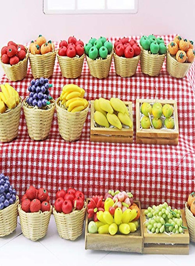 Jizlan Green Dollhouse Decoration Accessories, 1:12 Dollhouse Miniature Scene Model Fresh Fruit Basket (25 x 30 mm) - Image 4